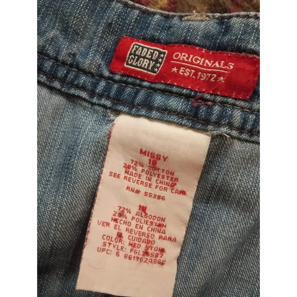 Vintage 90s Y2K Faded Glory Mini Jean Skirt Skirt Denim Women's 18 Paisley... - Picture 5 of 7